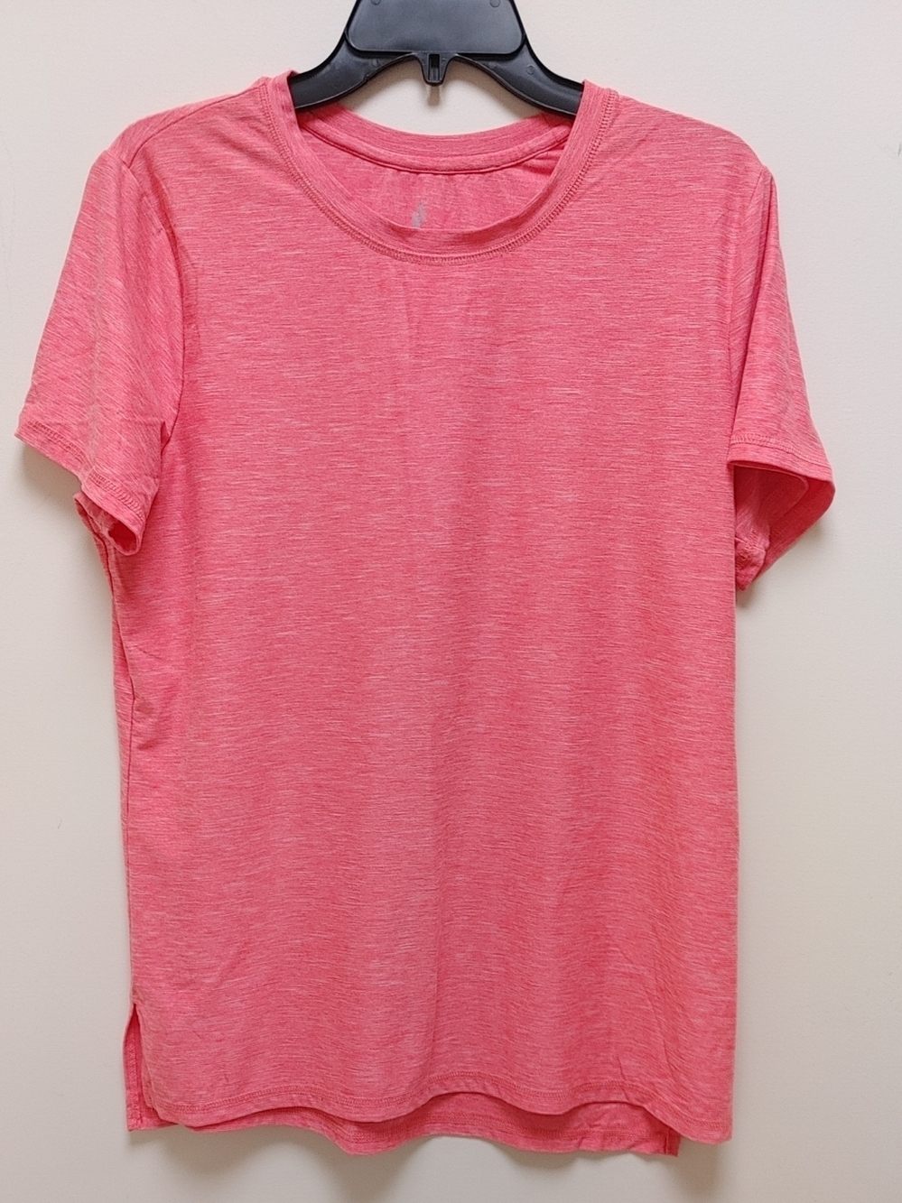 Skechers Heathered Pink Athletic Tee Women's Size Large Workout Casual Daily